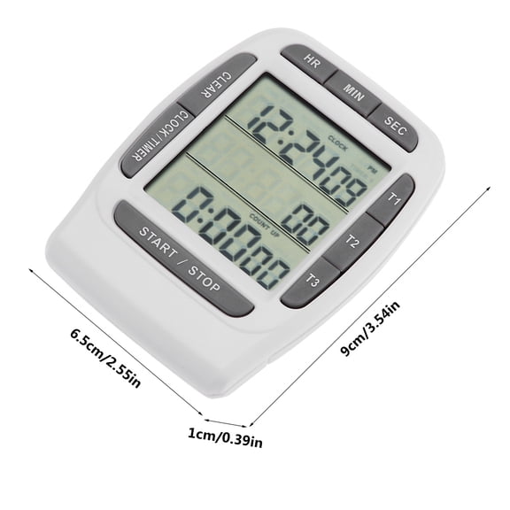 Suodoka Portable Digital Multi Channel 3 Channels LCD Kitchen Timer Accurate Timing Countdown Clock