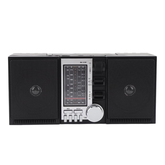 Suodoka Portable AM FM SW Radio with Bluetooth Speaker, Rechargeable 2400mAh Battery Operated Shortwave Radio, Stereo Sound, Supports USB/SD Card, EU Plug, 12.99 inches / 33 cm, Black Color