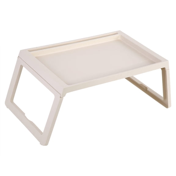 Suodoka Portable Fold‑Up Bed Desk – 16.1”×24” Beige Table with Phone Groove, Ideal for Home, Office, Camping & Dining