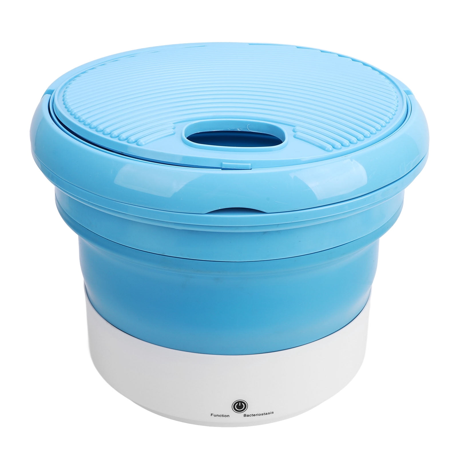 Suodoka Portable Foldable Washing Machine Small Laundry Washer For Underwear Trousers Socks Blue Folded Height 4.33 inches / 11 cm Unfolded 12.6 inches / 32 cm Easy Storage Top Load Design