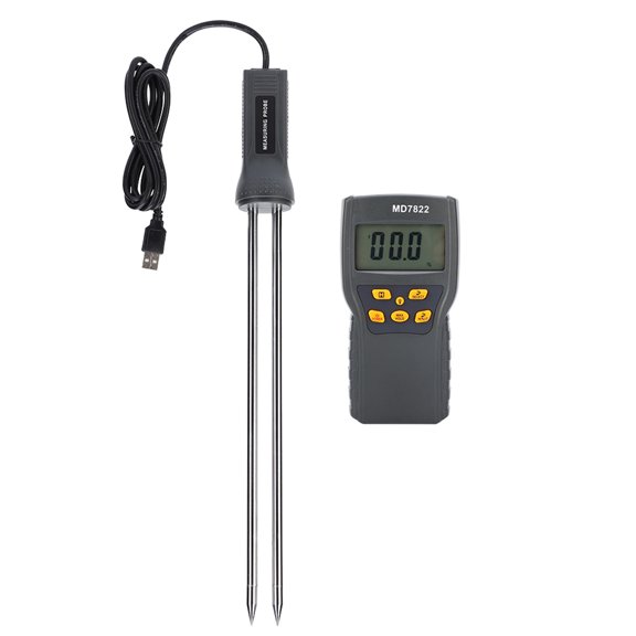 Suodoka Portable Grain Moisture Meter Digital Display Precise Humidity Tester for Rice Soybean Wheat Corn, MD-7822 Moisture Testing Tool with 16.4 inches / 41.7 cm Probe for Measuring