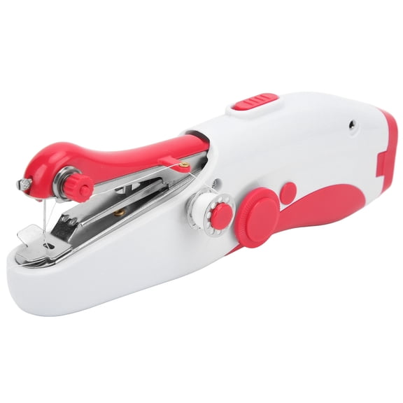Suodoka Portable Mini Handheld Sewing Machine, Electric Double Needle for DIY Home Repairs, Red (9.6 inches / 24.5 cm)