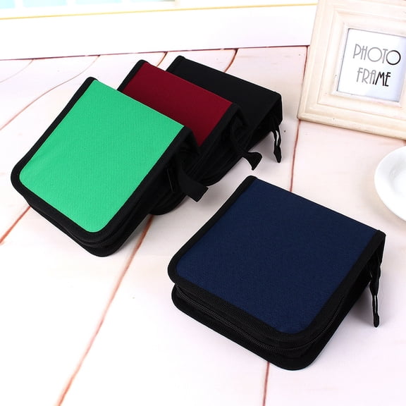 Suodoka Portable Oxford Cloth 40 Disc CD DVD Holder Storage Zipper Case Organizer Bag, High Capacity Media Disc Wallets Sleeves Protective Box Binder, 6.3x6.1x1.9 Inches / 16x15.5x4.8 cm, Blue