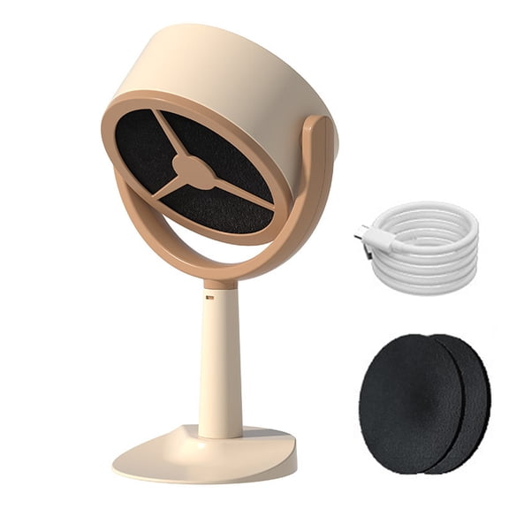 Suodoka Portable Rechargeable Desktop Cooker Hood, 2-Speed Mini Extractor Exhaust Fan for Indoor BBQ Hot Pot, Apricot