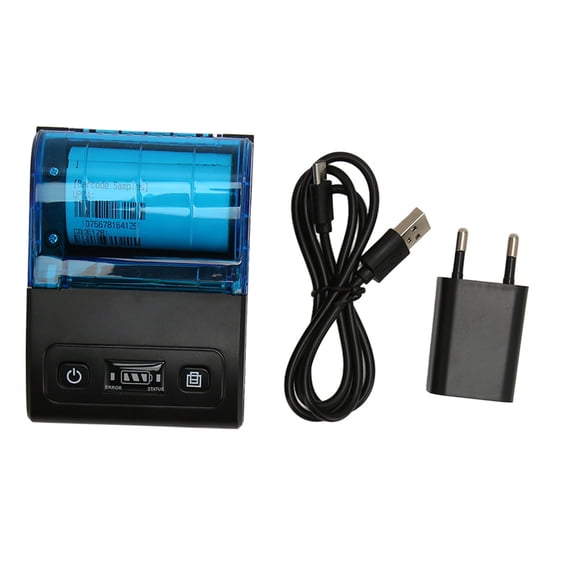 Suodoka Portable Thermal Printer, Multifunctional Bluetooth 4.0 Wireless 58mm / 2.28 inches Mini Thermal Receipt Printer, High Speed POS System Printer for Shop, Restaurant & Business, EU Plug