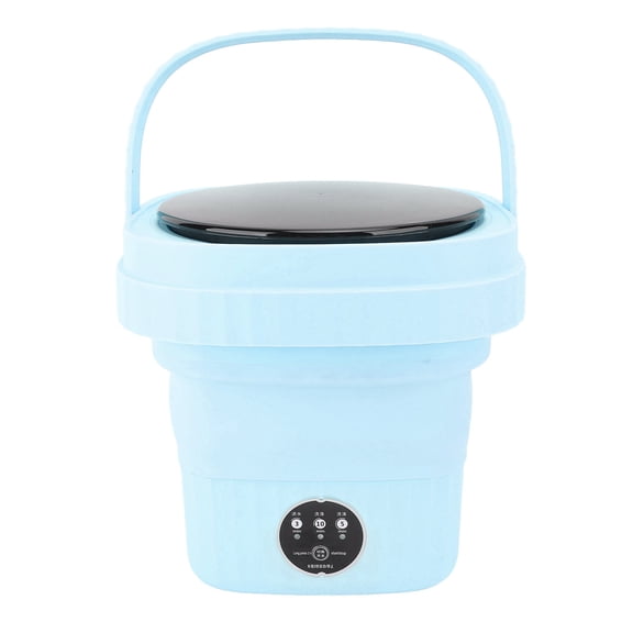 Suodoka Portable Washing Machine 6L 36W Foldable Mini Bucket Laundry Washer with Blue Light Tech for Underwear, Socks, Baby Clothes, Compact Spaces for Travel, RV, Apartment, Camping (14.17x11.81 in)