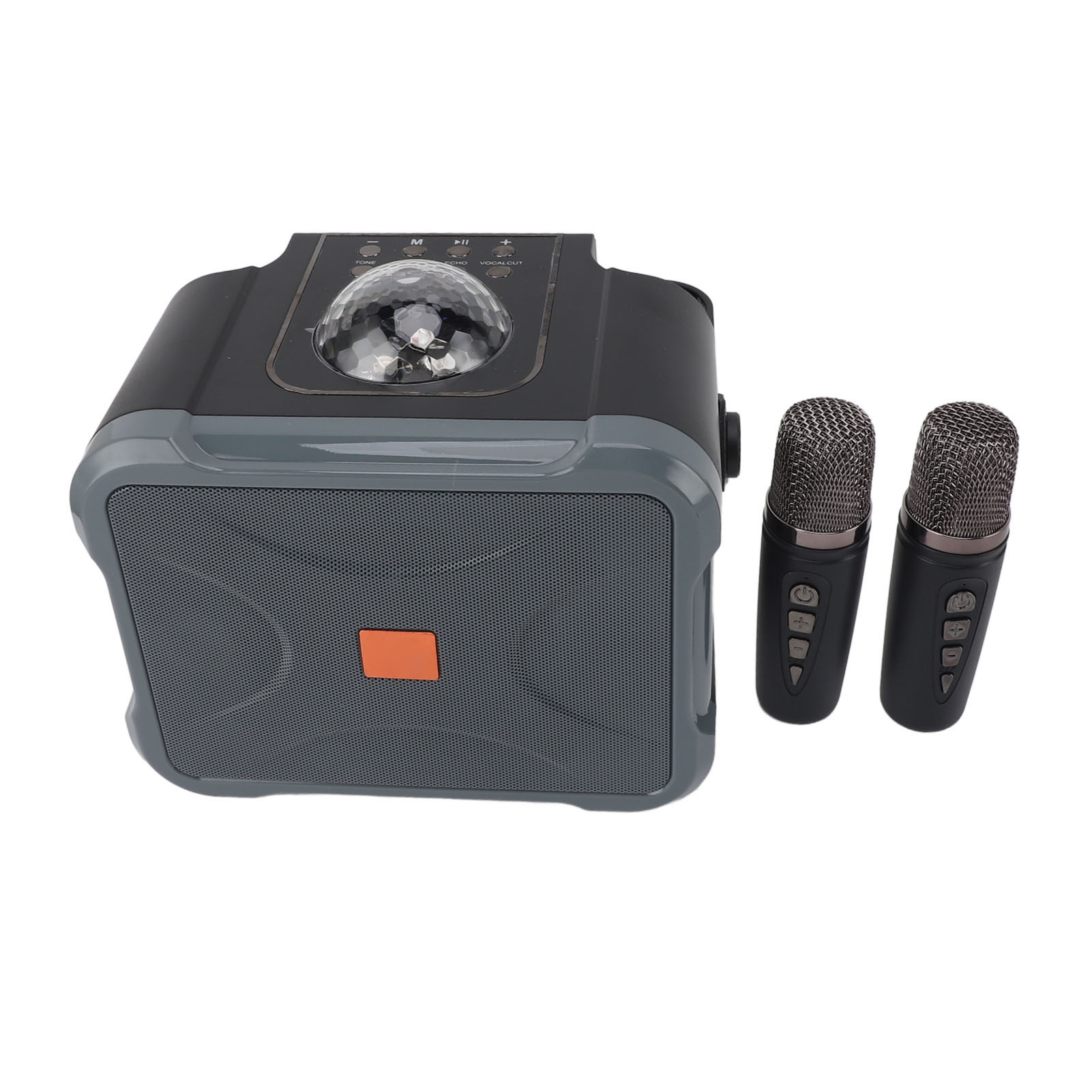 Suodoka Portable Wireless Bluetooth Speaker with Dual Mic Karaoke Machine for Kids Adults Grey (8.66 in / 22 cm)