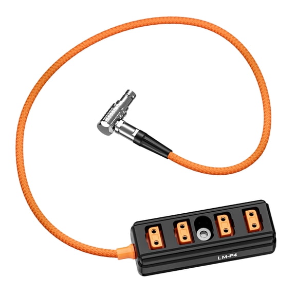 Suodoka Power Cable Splitter 2 Pin Lemo Plug to 4 Ports D Tap Power Splitter for Select RED Camera 60cm / 23.5 inches