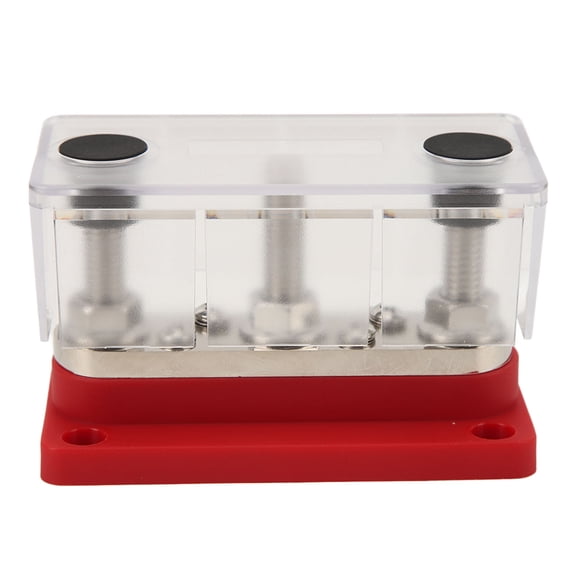 Suodoka Power Distribution Terminal Block 12-48V 300A Battery Bus Bar for Cars Trucks RVs Marine Boats Solar System Red Heavy Duty 5.12 inches / 13 cm