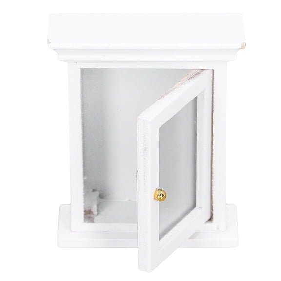 Suodoka Premium 1:12 Scale Dollhouse White Mirror Cabinet Elegant Miniature Mirrored Bathroom Cupboard Side Cabinet Decor Accessories for Miniature Doll House Furniture (7 x 6 x 2.1 cm)