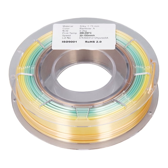 Suodoka Premium 3D Printer PLA Filament 1.75mm Spool Bundle, 200g (7.05 oz) Consumable, Silk Shiny Fast Color Gradient Change Multicolored Material for FDM Printers, 1 Pack [cite: 11]