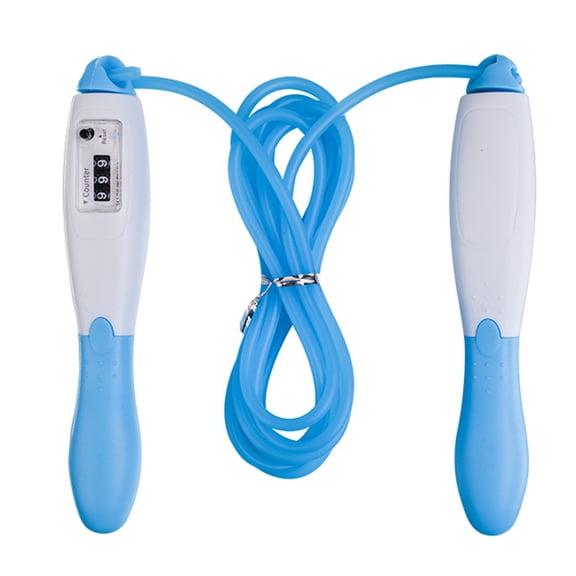 Suodoka Premium Adjustable Speed Jump Rope with Built-In Counter, 9.84 ft / 300 cm Tangle-Free Skipping Cable for Kids and Adults Fitness Gym Workout - Blue
