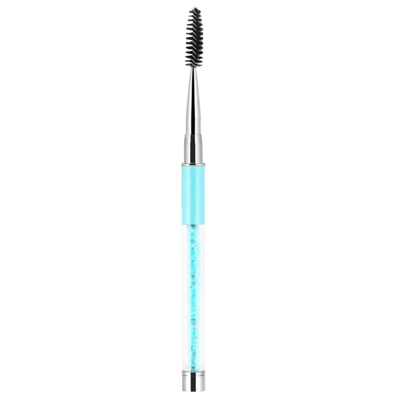 Suodoka Premium Eyelash Eyebrow Brush Mascara Wands Applicator Spooler, Eyelash Extension Eyebrow Comb With Rhinestone Acrylic Handle And Protective Cap, Professional Eye Makeup Tool, Blue
