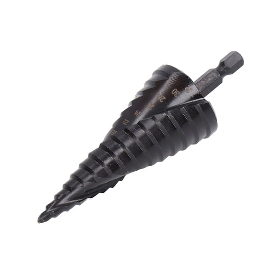 Suodoka Premium HSS Step Drill Bit 4-32mm Spiral Groove Hex Shank Pagoda Hole Reamer Multi-Function Stepped Drill Tool for Metal, Plastic and Woodworking (15 Steps, 0.25 In Shank / 6.35 mm)