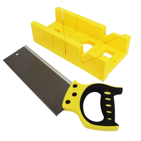 Suodoka Premium Hand Mitre Saw Woodworking Oblique Guide Tool Set with Secure Clamping Storage Box Multi-Angle Cutting Precision Cabinet Crafting 17.72 Inches / 45cm 2-Piece Kit