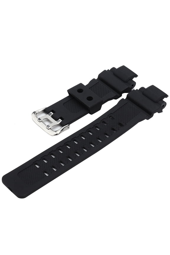 Premium PU Watchband Replacement Strap Band for Casio GA-1000 GW-4000 G-1400 GW-A1000 with Buckle Closure and Adjustable Holes (5.5 inches / 14 cm + 3.5 inches / 9 cm) Black