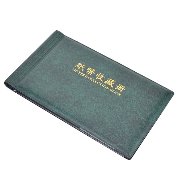 Suodoka Premium Paper Money Album 30 Pages Bill Currency Holder for Collectors Deluxe Banknote Collection Book Green Cover Storage Organizer Protector Display Case (150-199 Characters)