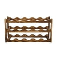 thumbnail image 1 of Suodoka Premium Pine Wood 3‑Layer Wine Rack – 15 Bottle Capacity, Flat‑Lay Display, Stable & Stylish Home Countertop Organizer, 1 of 9