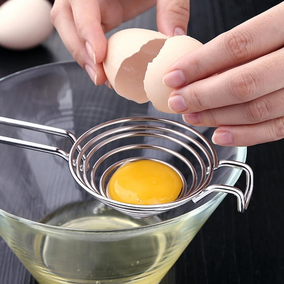 Suodoka Premium Stainless Steel Egg Separator Egg Yolk White Filter Divider Baking Tool Gadget with Comfortable Handle for Home Kitchen Cooking 10 inches / 25.4 cm