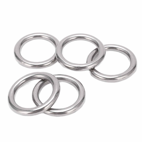 Suodoka Premium Stainless Steel Round O-Rings Seamless Welded Marine Hanging Loop Heavy Duty Ring for Hammock Boat Yoga Fitness Anchor Rope Hardware and Rigging (5-Pack, 1.18 inches / 30mm)