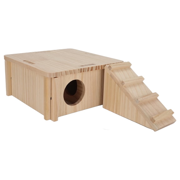 Suodoka Premium Wooden Hamster Hideout with Ladder  Durable, MultiUse Pet House for Hamsters, Rabbits & Small Pets
