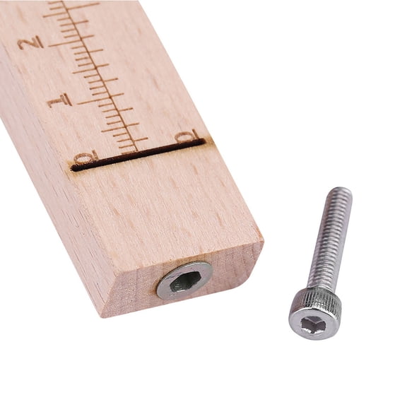 Suodoka Premium Wooden Hand Leather Strip Strap Adjustable Cutting Tool DIY Craft Desktop Cutter with 3 Sharp Replacement Blades (0-10cm Adjustment/Clear Precision Engraved Scale)
