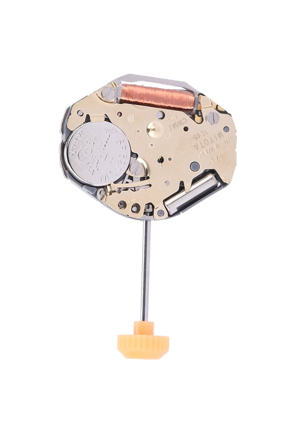 Professional Quartz Watch Movement Replacement Tool, Premium Alloy 1L45 Watch Repair Part with Built-in SR621SW Battery and Accessory Bag for Daily Timepiece Maintenance, Gold Color