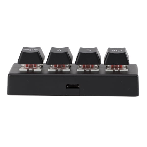 Suodoka Programmable Keypad 4 Keys Support NKRO Red Switch Mini Mechanical Gaming Keyboard, 7.87 inches / 20 cm Length, Custom Macro Shortcuts Keypad, Black Color Edition