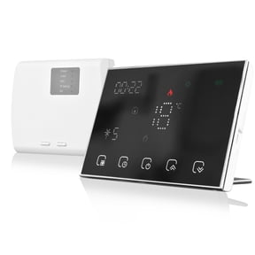 Suodoka Programmable Smart Digital Thermostat Room Temperature Controller with LED Touchscreen WiFi Connection Replacement for Alexa Home Market Factory School Office Hotel Black