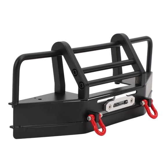 Suodoka RC Car Front Bumper for Axial SCX10 1/10 Scale RC Crawler, High Impact Resistance Iron Metal Upgrade Replacement Part with Rescue Trailer Buckle, Black, 1 Piece (9.05 inches / 23.0 cm)