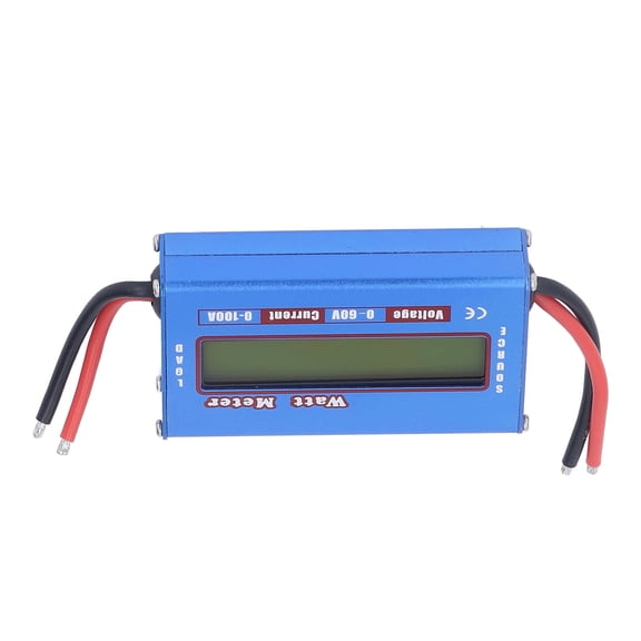 Suodoka RC Watt Meter Precise Battery Power Analyzer 0-60V 100A Amp Watt Tester with Digital LCD Screen for Solar System, 3.94 inches / 10 cm[cite: 1]