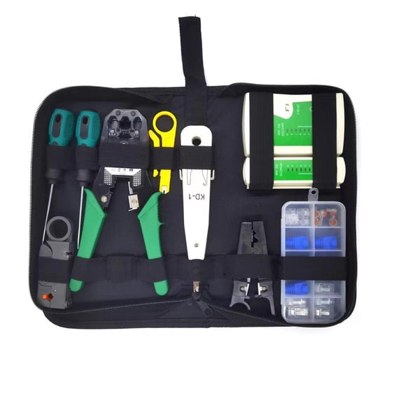 Suodoka RJ45 Network Tool Kit Ethernet Crimper Wire Stripper Plier Screwdriver CAT5 CAT5e CAT6 Tester 10.63 inches / 27 cm[cite: 1]
