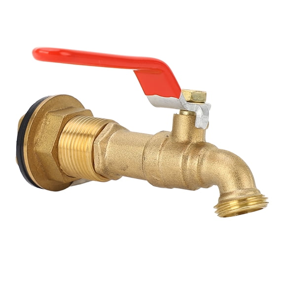 Suodoka Rain Barrel Spigot 1/2 Inch Quarter Turn Ball Valve Brass Faucet with Bulkhead Fitting for Water Tanks, Tubs, and Pools (1/2 in / 1.27 cm) - Durable Outdoor Garden Replacement Part