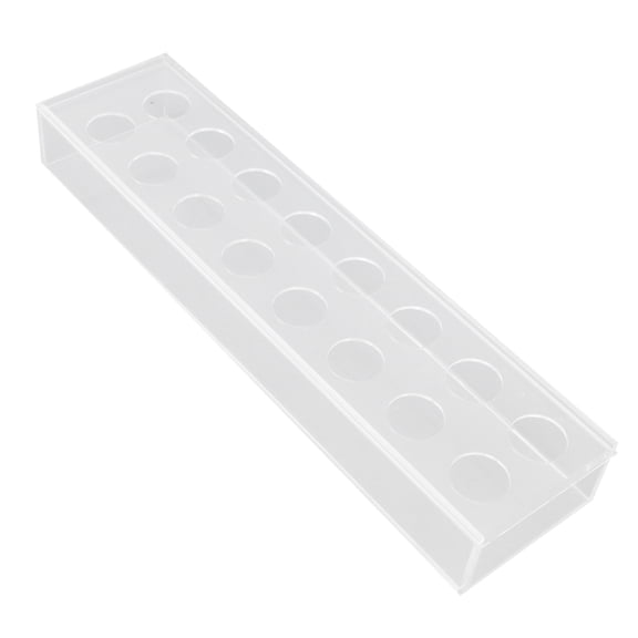 Suodoka Rectangular Floral Centerpiece Clear Acrylic Flower Vase for Dining Table Home Wedding Party Decorations Long Rectangle Vases (15.75 inches / 40 cm, 16 Holes)