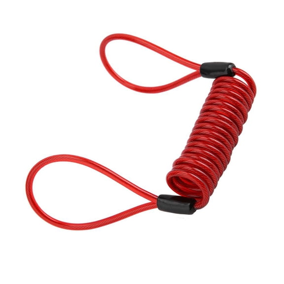 Suodoka Red PVC AntiTheft Disc Brake Lock Reminder Rope 1.2m Elastic Coil Cable, Durable Alloy, Secure Luggage & Bike Protection
