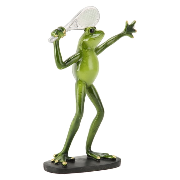 Suodoka Resin Tennis Frog Statue Outdoor Garden Patio Decor Figurine, American Pastoral Sports Animal Sculpture Lawn Ornament (10 inches / 25.4 cm) [cite: 23]
