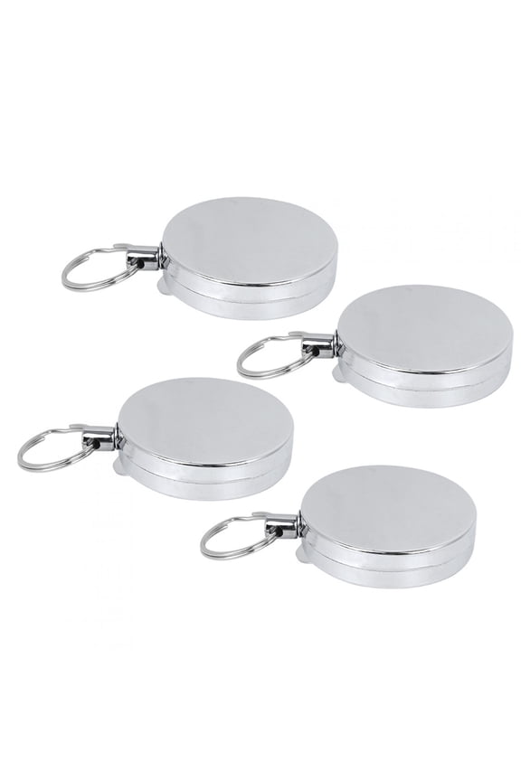 Suodoka Retractable Anti-Theft Key Chain with High Rebound Coating Steel Wire Rope, 4-Pack (1.97 inches / 5.0 cm Diameter)