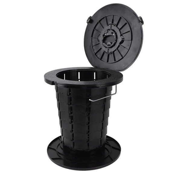 Suodoka Retractable Portable Toilet Foldable Travel Camping Potty for Adults & Kids, 7 Level Adjustable Height, Heavy Duty 330 lbs / 150 kg Load Capacity, Includes Storage Bag, Black