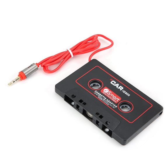 Suodoka Retro Car Stereo Cassette Tape Adapter, 3.5mm Aux Audio Converter for Mobile Phone, MP3, MP4, CD & MD Player, Vintage Design in Dash Audio Receiver, Black, 6.30 in / 16 cm Pack