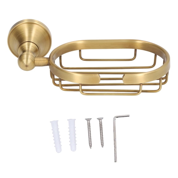 Suodoka Retro Copper & Stainless Steel Wall Soap Dish Hollow Design, Stable & Decorative, Keeps Bathroom Tidy