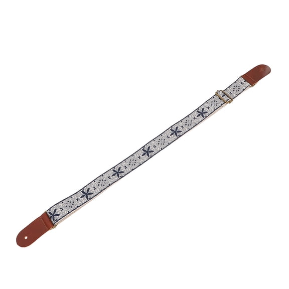 Suodoka Retro Embroidery Ukulele Strap Adjustable Elegant Nylon Leather Shoulder Belt with Metal Buckle for Banjo Mandolin, Style 2 (19.00x5.00x3.00 inches / 48.26x12.70x7.62 cm)