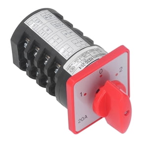Suodoka Rotary Changeover Switch Knob Control Power Selector AC380V 20A 4KW 4 Section 3 Position Electrical Equipment (4.72 inches / 12 cm) For Motor Control Operations And Home Improvement Projects
