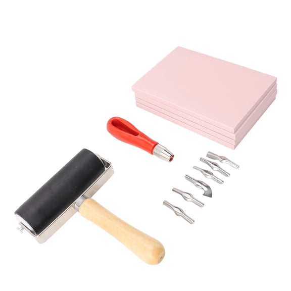 Suodoka Rubber Carving Blocks for DIY Printmaking Crafts Soft Linoleum Block Stamp Making Kit for Beginners and Professional (8.27 inches / 21 cm Pack)
