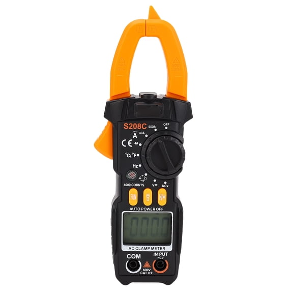 Suodoka S208C Digital Clamp Meter 6000 Counts True RMS Multimeter NCV AC DC Voltage Current Tester with Temperature Resistance Diode Continuity Frequency Functions (7.87 inches / 20 cm)