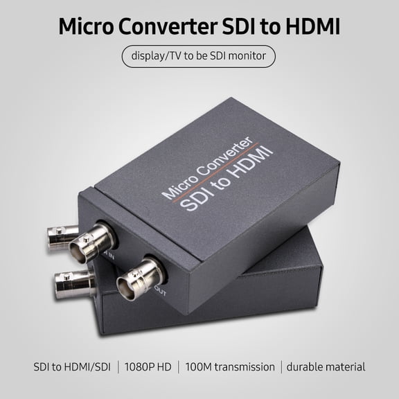 Suodoka SDI Converter 3G HD-SDI to HDMI Broadcast Video Adapter with 2 Routes Output Mini 1080P USB Powered Micro Scan Converter for Camera Monitor (3.8 inches / 9.7 cm)