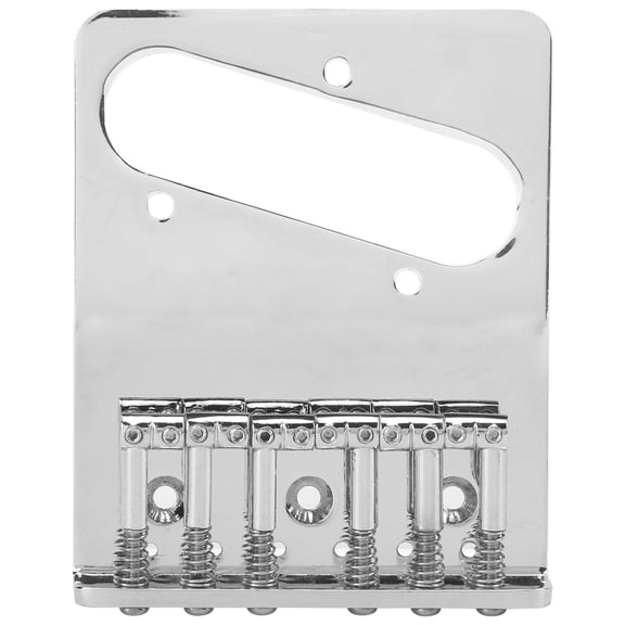 Suodoka Saddle Bridge Metal Silver 6-String Hardtail Fixed Replacement Parts for TL Electric Guitar with Mounting Screws and Hex Wrench, Silver, 1 Set