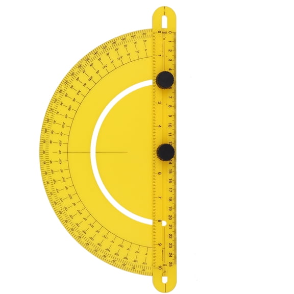 Suodoka Semicircular Universal Angle Ruler Woodworking Multifunctional Plastic Angle Ruler, 180 Degree Measuring Tool for Carpentry, Yellow