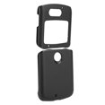 thumbnail image 1 of Suodoka Shockproof Leather Cover Protective Cell Phone Case Shell for Motorola Razr 5G 2020 Folding Screen Phone, Premium Double Color Cowhide Stripe, Anti-Scratch & Drop Resistant, Black, 1 of 5