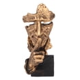 thumbnail image 1 of Suodoka Silence Is Gold Statue Antique Gold Finish Durable Resin Abstract Thinker Figurine Modern Knick-Knack Sculpture for Home Office Desk Library Desktop Decor (8.27 inches / 21 cm), 1 of 9