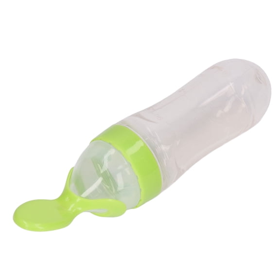 Suodoka Silicone Baby Spoon 7.9 inches / 20 cm Green Rice Cereal Bottle Dispenser Squeeze Feeder Newborn Supplement Tools 1 Count